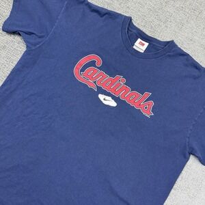 Y2K St Louis Cardinals‎ Nike Team T Shirt Men's XXL Blue Center Swoosh 2006